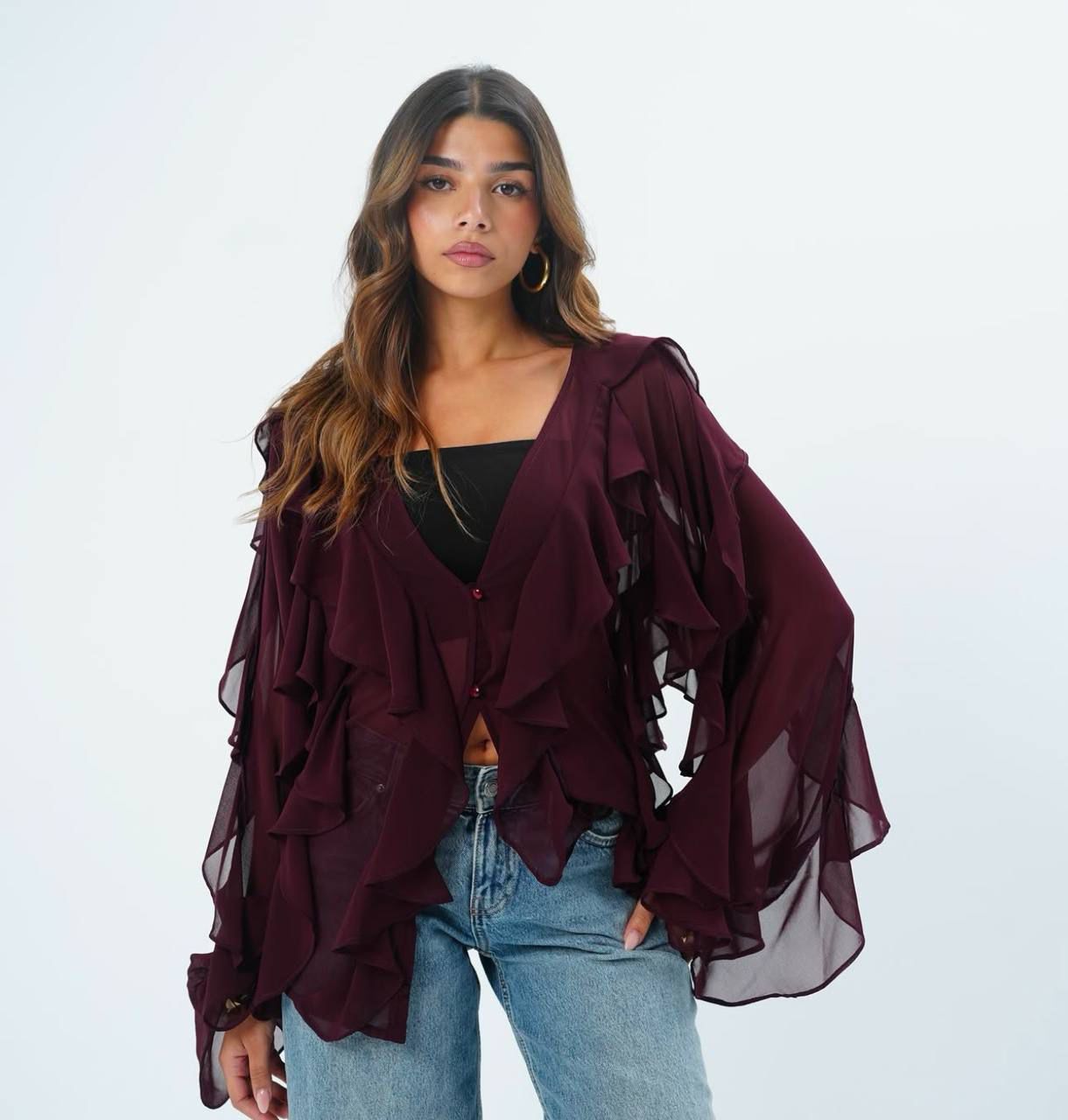 Raffled cutepie blouse