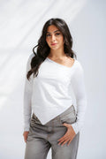 Off-Shoulder Shimmer Top