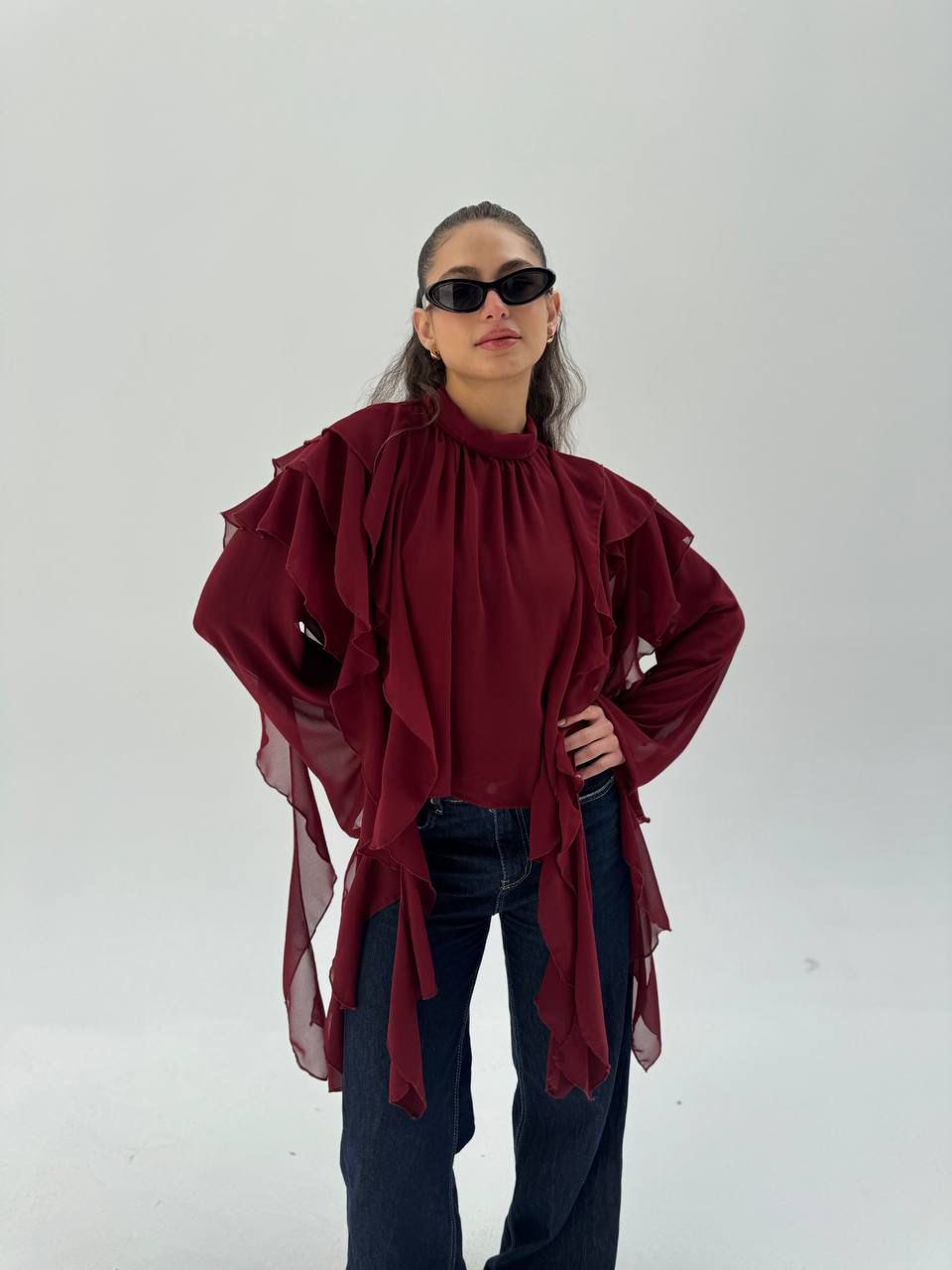 Raffled cutepie blouse